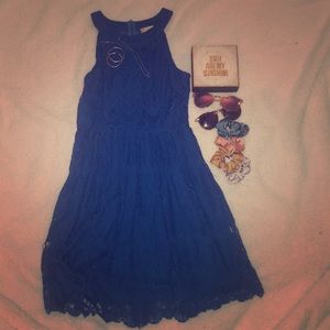 Lacy royal blue dress
